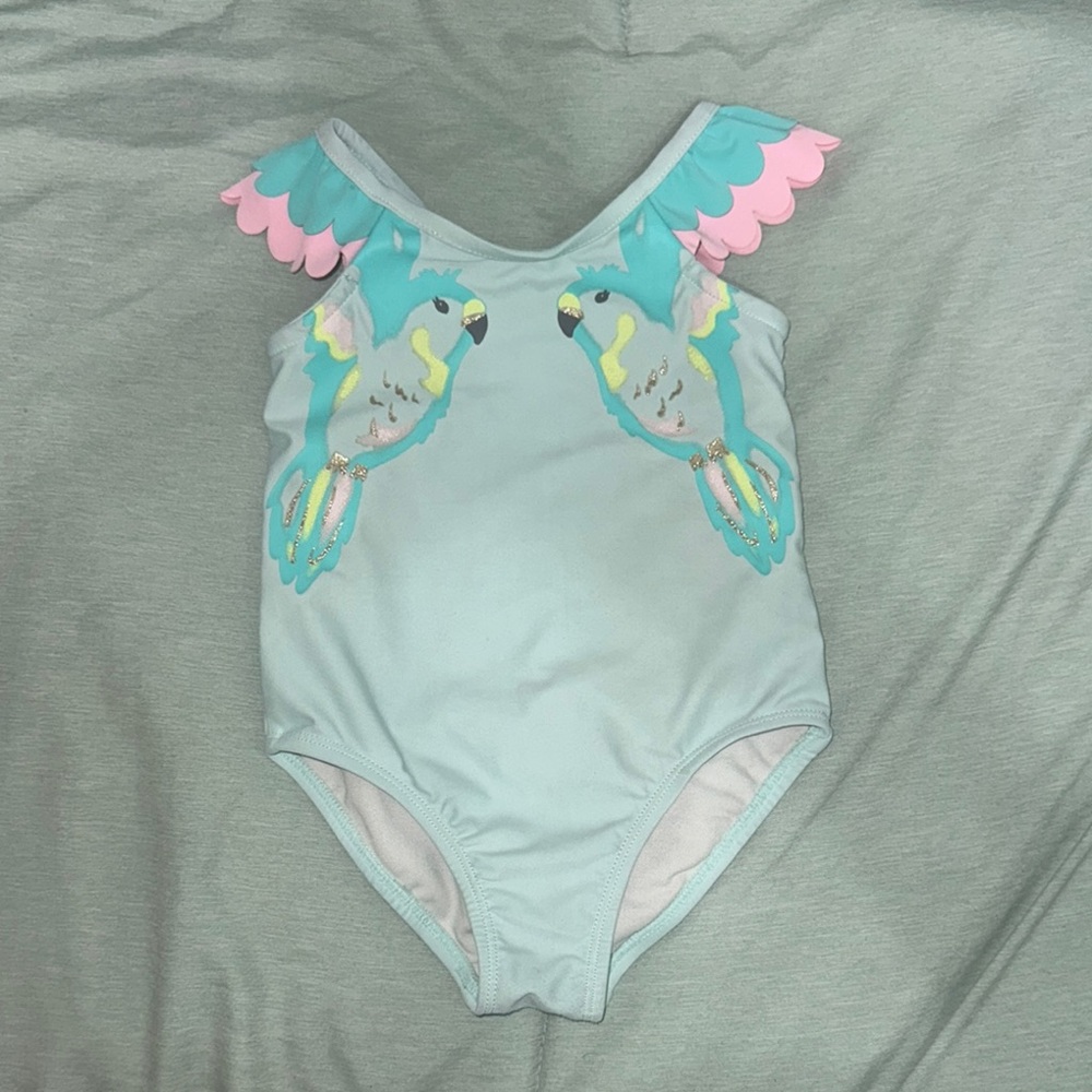 5 for $20 Item: Carter's Kids Swim One Piece - Blue and Pink Parrot Design